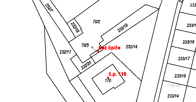 Bohuslavice 47618132 na parcele st. 70/2 v KÚ Bohuslavice u Konice, Katastrální mapa