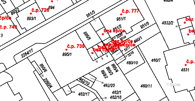 Šumperk 48509132 na parcele st. 895/3 v KÚ Šumperk, Katastrální mapa