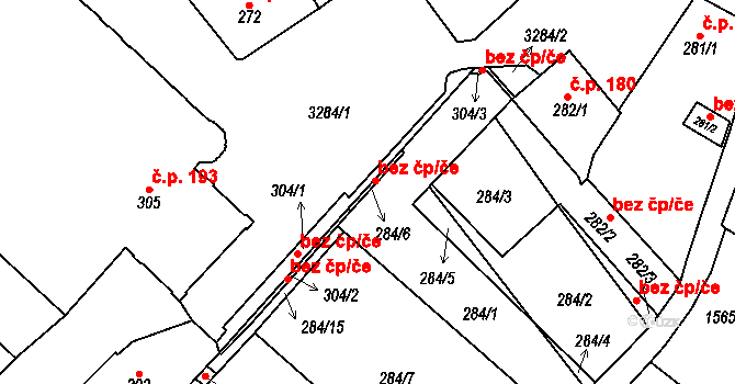 Mikulov 50128132 na parcele st. 284/6 v KÚ Mikulov na Moravě, Katastrální mapa