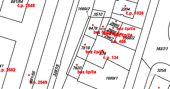 Cheb 78260132 na parcele st. 7819 v KÚ Cheb, Katastrální mapa