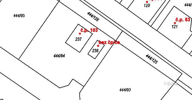 Trnovany 78914132 na parcele st. 238 v KÚ Trnovany u Litoměřic, Katastrální mapa