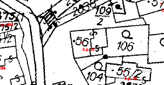 Libina 37 na parcele st. 5126 v KÚ Horní Libina, Katastrální mapa