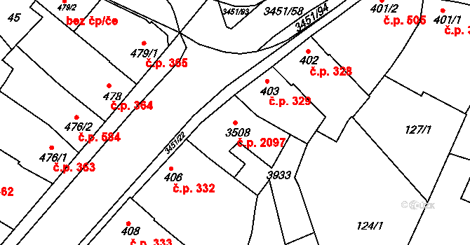 Lysá nad Labem 2097 na parcele st. 3508 v KÚ Lysá nad Labem, Katastrální mapa
