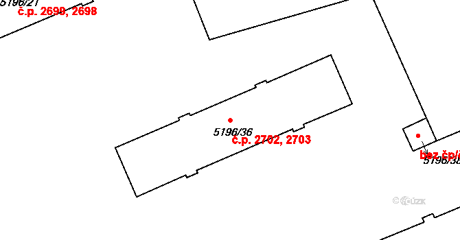 Přerov I-Město 2702,2703, Přerov na parcele st. 5196/36 v KÚ Přerov, Katastrální mapa