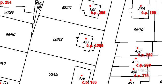 Staré Hory 157, Jihlava na parcele st. 477 v KÚ Staré Hory, Katastrální mapa