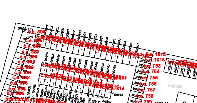 Jihlava 788 na parcele st. 3908/27 v KÚ Jihlava, Katastrální mapa