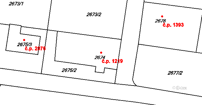 Rychvald 1219 na parcele st. 2674 v KÚ Rychvald, Katastrální mapa