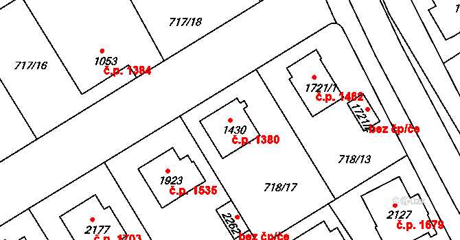 Brandýs nad Labem 1380, Brandýs nad Labem-Stará Boleslav na parcele st. 1430 v KÚ Brandýs nad Labem, Katastrální mapa