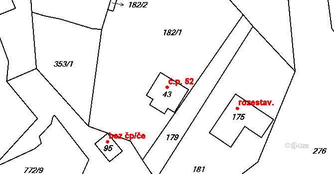 Javorník 52, Proseč pod Ještědem na parcele st. 43 v KÚ Javorník u Českého Dubu, Katastrální mapa