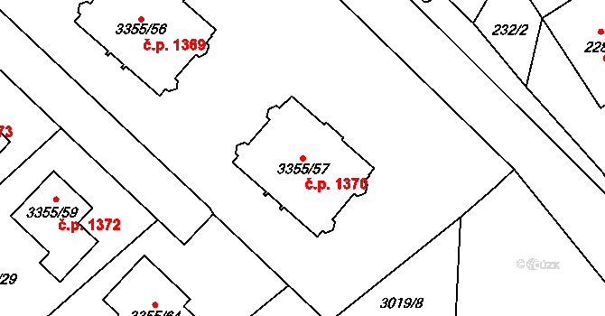 Kopřivnice 1370 na parcele st. 3355/57 v KÚ Kopřivnice, Katastrální mapa