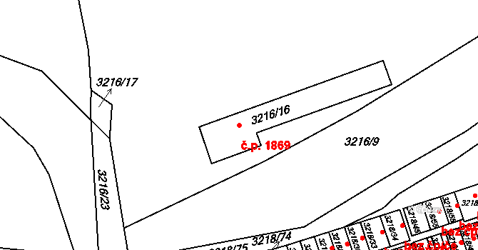 Nové Město 1869, Karviná na parcele st. 3216/16 v KÚ Karviná-město, Katastrální mapa
