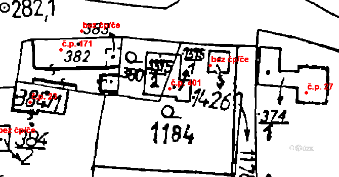 Volduchy 401 na parcele st. 1375/1 v KÚ Volduchy, Katastrální mapa