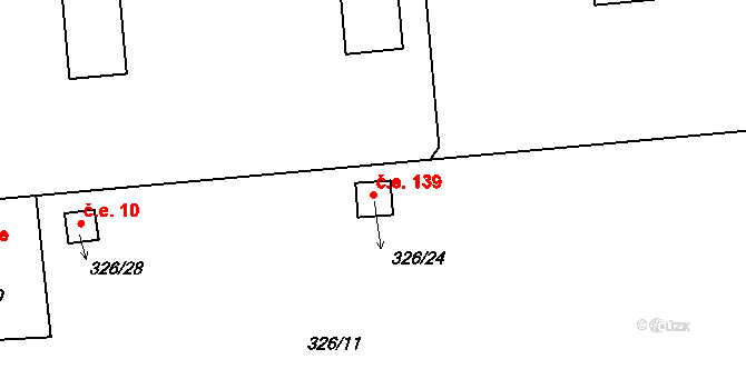 Josefov 139, Jaroměř na parcele st. 326/24 v KÚ Josefov u Jaroměře, Katastrální mapa
