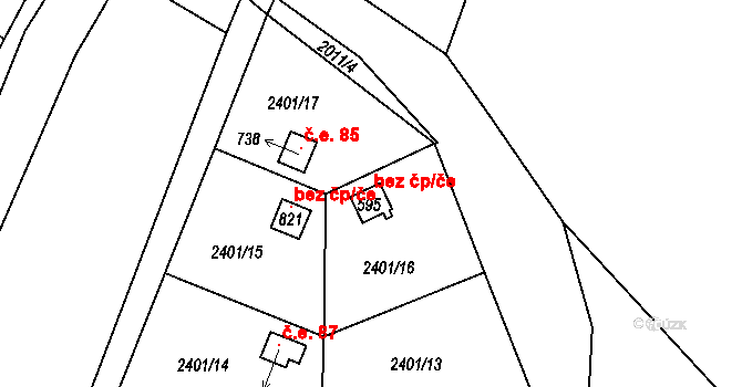 Svitavy 40162133 na parcele st. 595 v KÚ Moravský Lačnov, Katastrální mapa