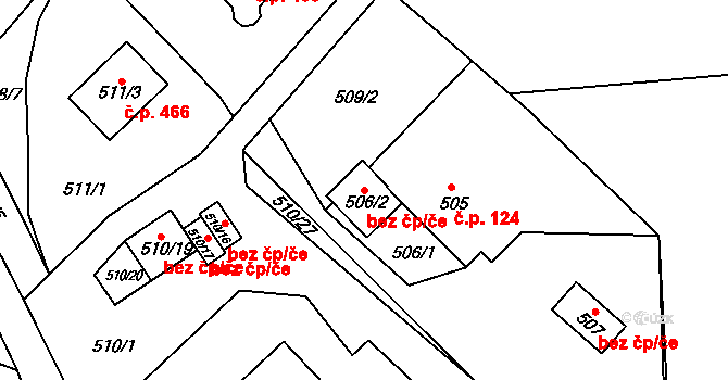 Svatava 40926133 na parcele st. 506/2 v KÚ Svatava, Katastrální mapa