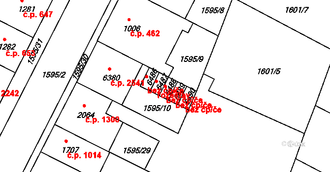 Písek 42569133 na parcele st. 6488 v KÚ Písek, Katastrální mapa