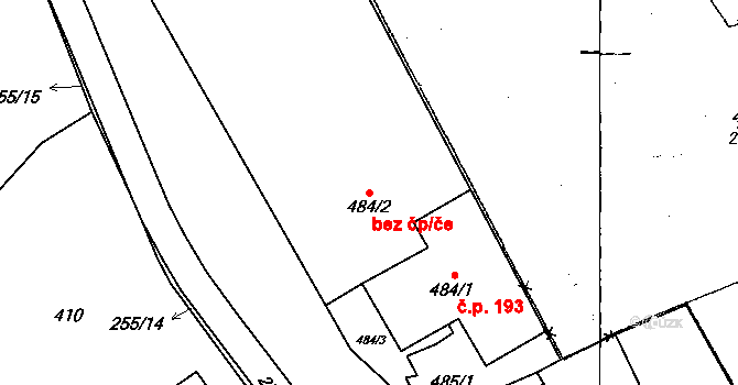 Dobšice 43113133 na parcele st. 484/2 v KÚ Dobšice u Znojma, Katastrální mapa