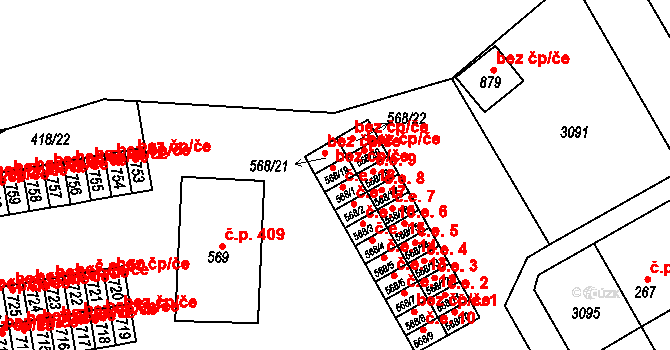 Velešín 44189133 na parcele st. 568/20 v KÚ Velešín, Katastrální mapa