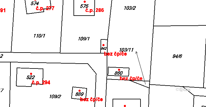 Ondřejov 46122133 na parcele st. 642 v KÚ Ondřejov u Prahy, Katastrální mapa