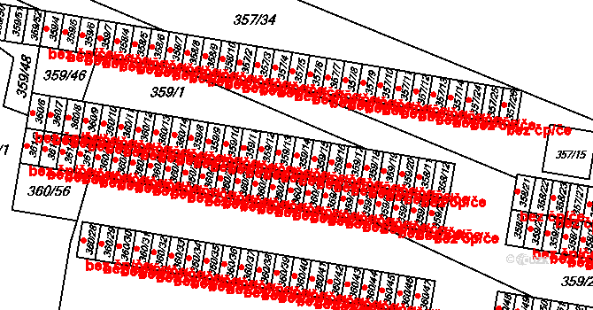 Rousínov 117 na parcele st. 359/14 v KÚ Rousínov u Vyškova, Katastrální mapa
