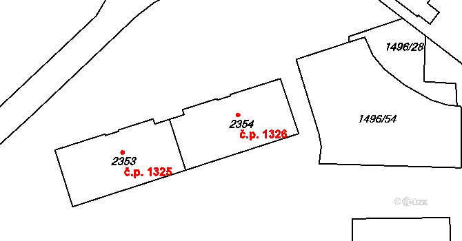Humpolec 1326 na parcele st. 2354 v KÚ Humpolec, Katastrální mapa