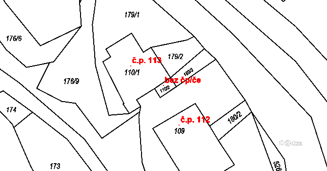 Trstěnice 107181134 na parcele st. 110/2 v KÚ Trstěnice u Litomyšle, Katastrální mapa