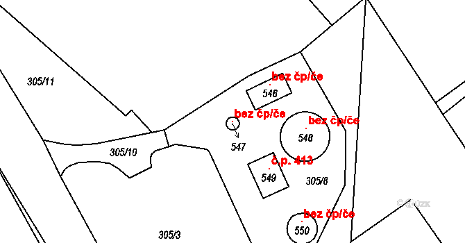 Česká Bělá 119528134 na parcele st. 547 v KÚ Česká Bělá, Katastrální mapa