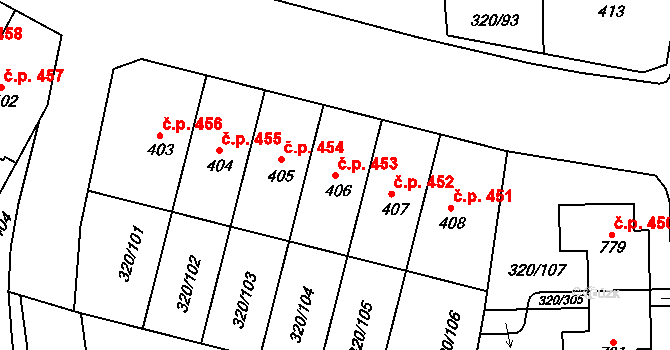 Přední Ptákovice 453, Strakonice na parcele st. 406 v KÚ Přední Ptákovice, Katastrální mapa