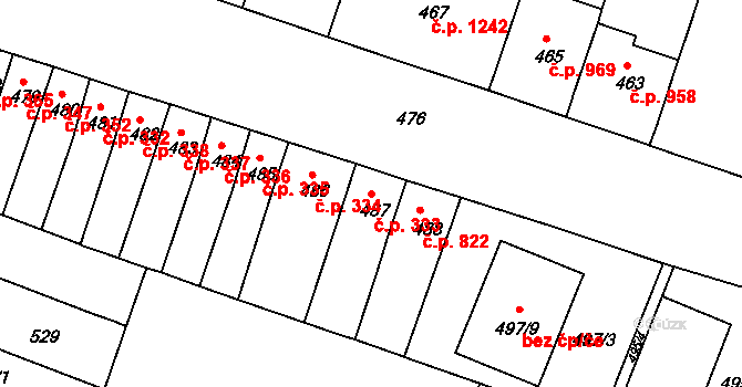 Husovice 333, Brno na parcele st. 487 v KÚ Husovice, Katastrální mapa