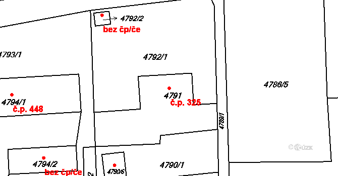 Lískovec 325, Frýdek-Místek na parcele st. 4791 v KÚ Lískovec u Frýdku-Místku, Katastrální mapa