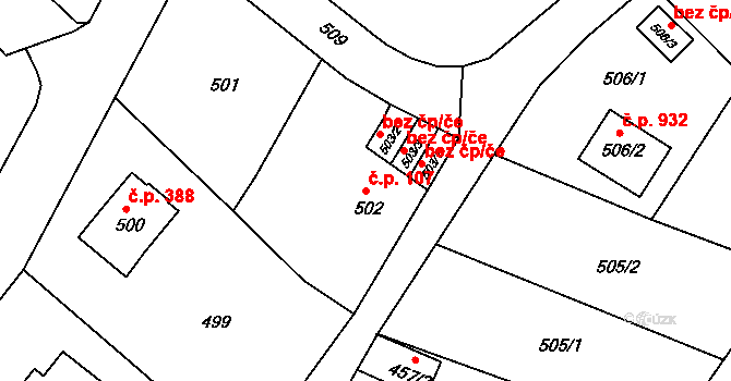 Liberec XIV-Ruprechtice 107, Liberec na parcele st. 502 v KÚ Ruprechtice, Katastrální mapa