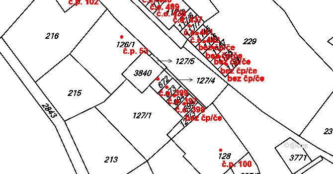 Krupka 397 na parcele st. 673 v KÚ Krupka, Katastrální mapa