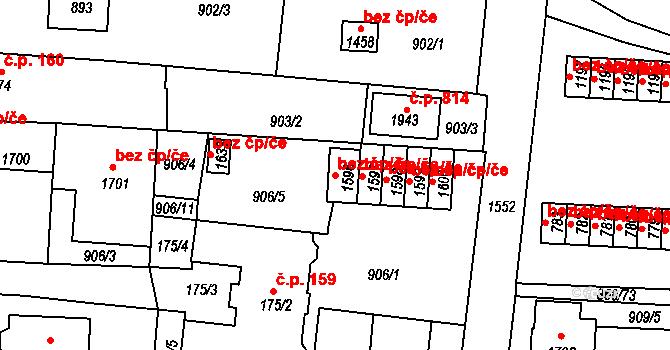 Holýšov 41756134 na parcele st. 1596 v KÚ Holýšov, Katastrální mapa