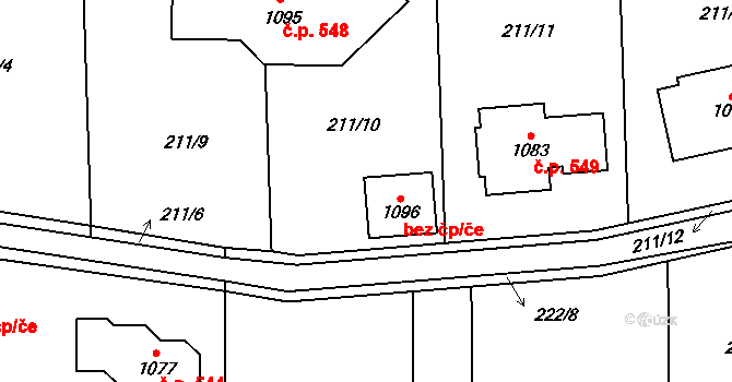 Velké Popovice 43301134 na parcele st. 1096 v KÚ Velké Popovice, Katastrální mapa