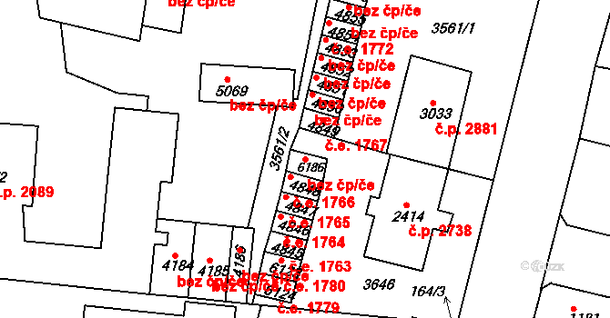 Havlíčkův Brod 44522134 na parcele st. 6186 v KÚ Havlíčkův Brod, Katastrální mapa