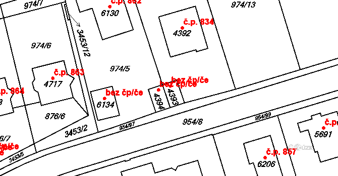 Klatovy 45222134 na parcele st. 4393 v KÚ Klatovy, Katastrální mapa
