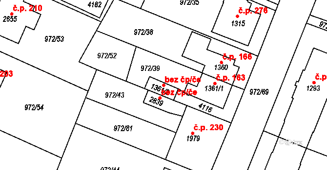 Lanškroun 45500134 na parcele st. 1361/2 v KÚ Lanškroun, Katastrální mapa