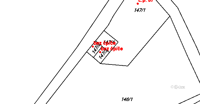 Česká Lípa 45940134 na parcele st. 147/3 v KÚ Dolní Libchava, Katastrální mapa