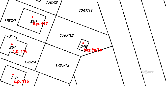 Řípec 49556134 na parcele st. 245 v KÚ Řípec, Katastrální mapa