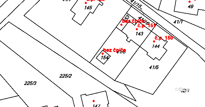 Kojátky 50313134 na parcele st. 154 v KÚ Kojátky, Katastrální mapa