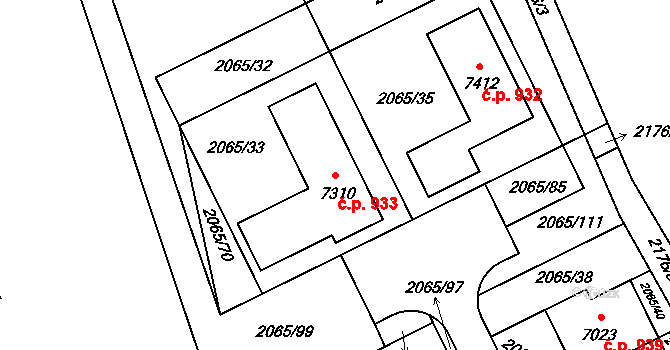 Beroun-Závodí 933, Beroun na parcele st. 7310 v KÚ Beroun, Katastrální mapa
