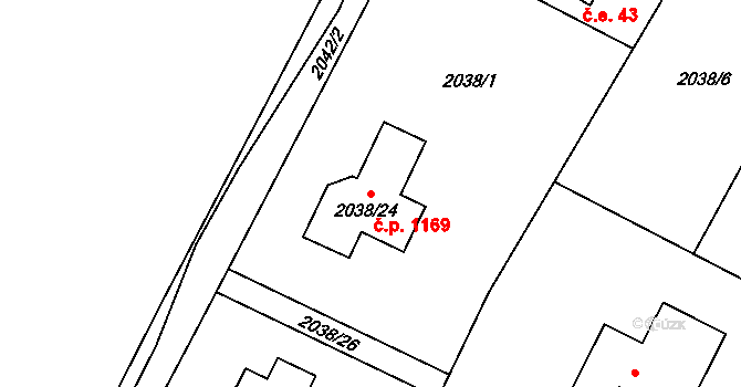 Dětmarovice 1169 na parcele st. 2038/24 v KÚ Dětmarovice, Katastrální mapa