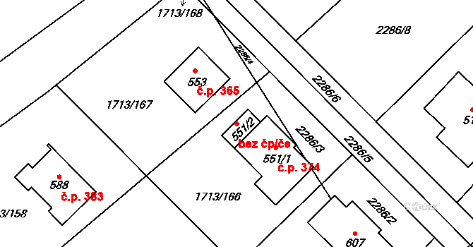 Tymákov 81406134 na parcele st. 551/2 v KÚ Tymákov, Katastrální mapa
