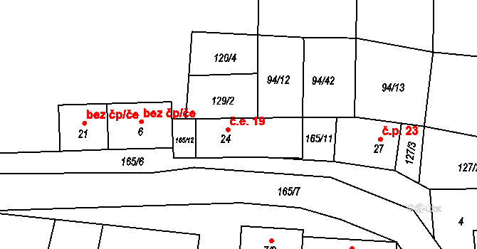 Vidovle 19, Bitozeves, Katastrální mapa