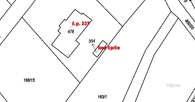 Sedlec-Prčice 115932135 na parcele st. 554 v KÚ Sedlec u Votic, Katastrální mapa