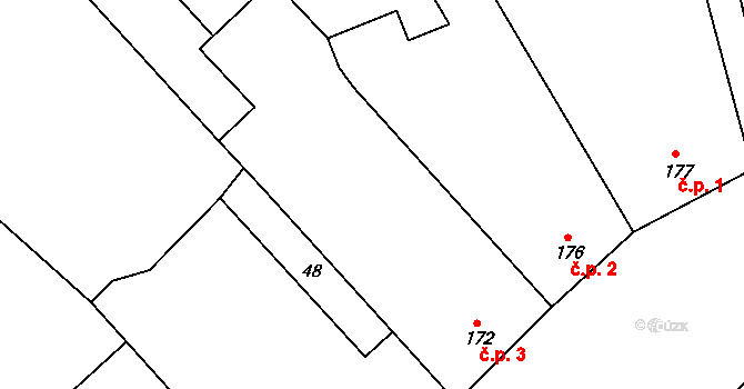 Chvalkovice na Hané 3, Ivanovice na Hané na parcele st. 172 v KÚ Chvalkovice na Hané, Katastrální mapa