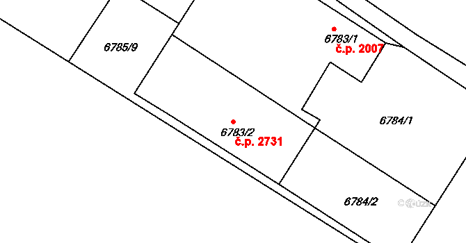Frýdek 2731, Frýdek-Místek na parcele st. 6783/2 v KÚ Frýdek, Katastrální mapa