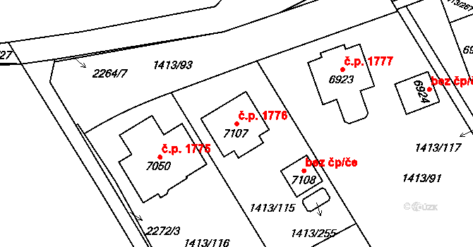 Beroun-Město 1776, Beroun na parcele st. 7107 v KÚ Beroun, Katastrální mapa