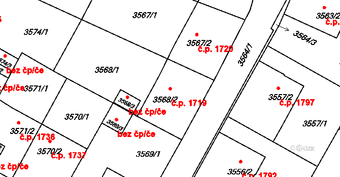 Předměstí 1719, Litoměřice na parcele st. 3568/2 v KÚ Litoměřice, Katastrální mapa