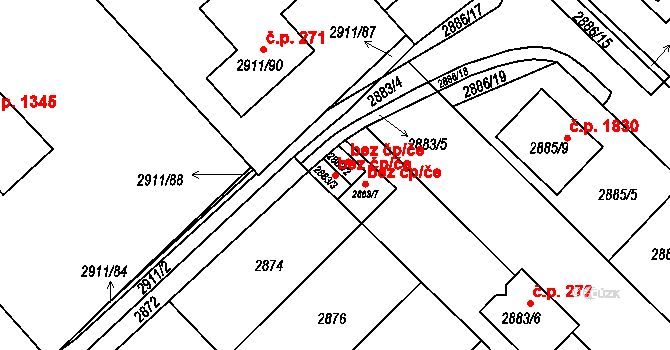 Roudnice nad Labem 34208135 na parcele st. 2883/3 v KÚ Roudnice nad Labem, Katastrální mapa